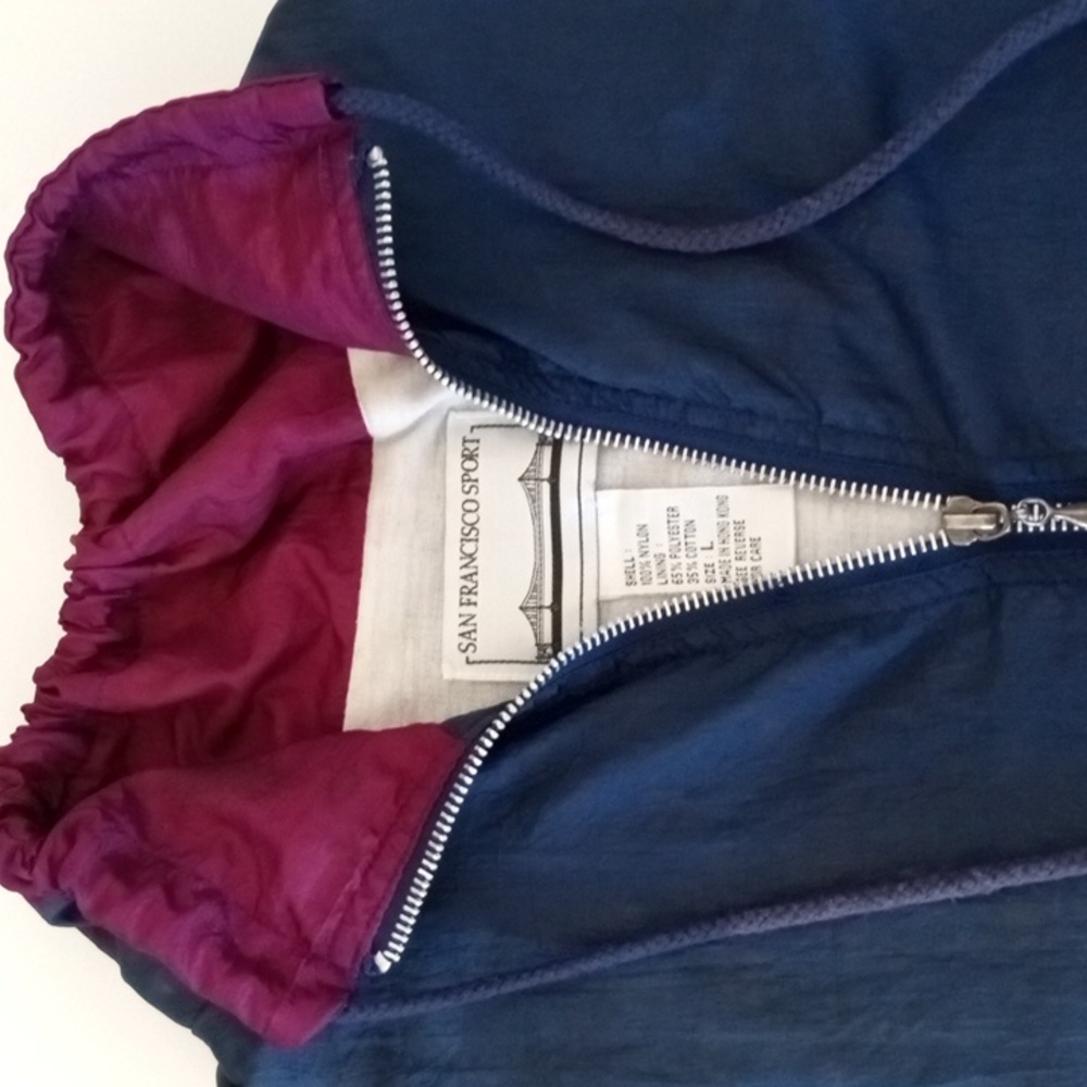 Snappy San Francisco Sport Two Toned Windbreaker of Cotton and Polyester .
